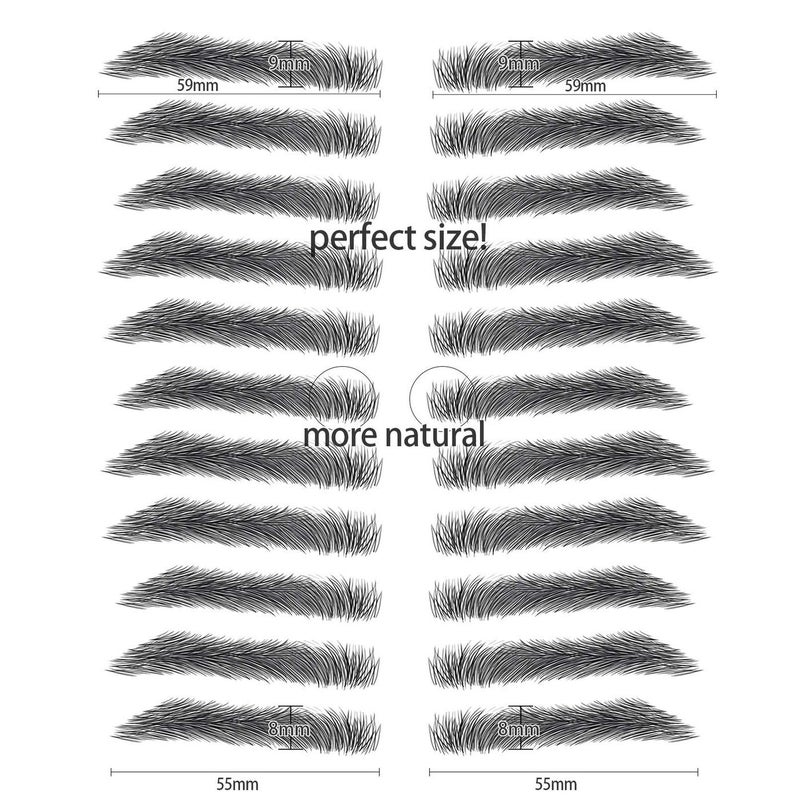 Aresvns Eyebrow Tattoo for Men!Realistic Fake Tattoo Eyebrows 88 Pairs Black,Popular 4D Imitation Eyebrows Transfer Stickers,Suitable Sizes Christmas Gift - Image 3